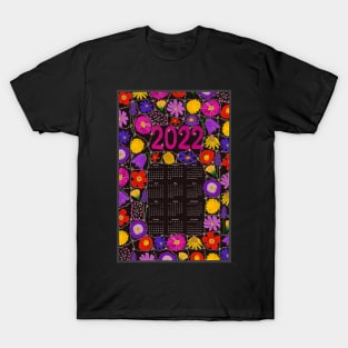 Calendar 2022 daisy chain entwined wildflowers T-Shirt